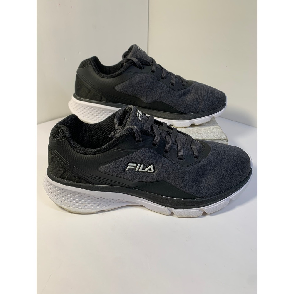 Fila Womens Running Shoes Sz 8 Gray Black Lightweight EVA Sole Sneakers Preowned